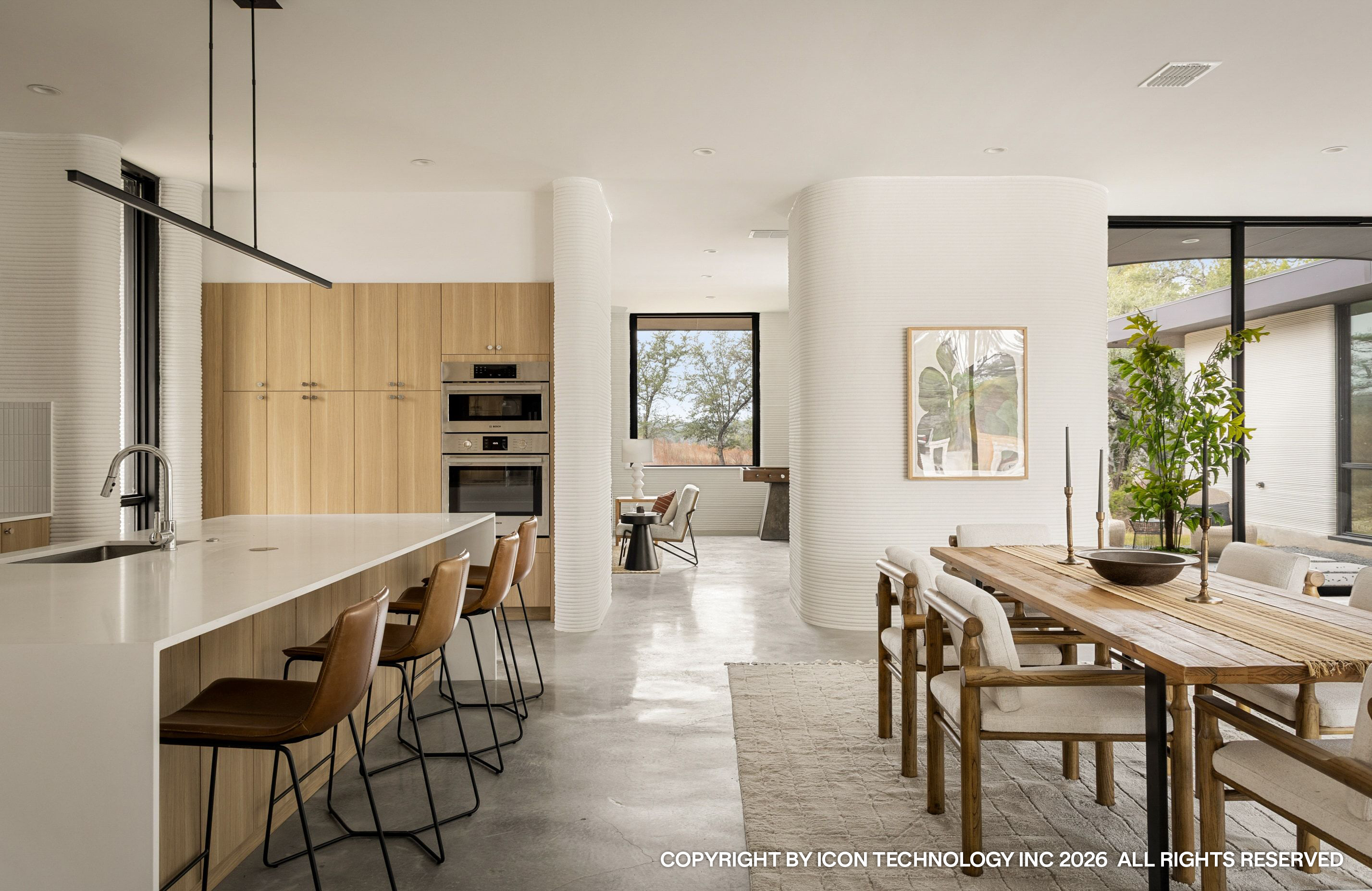 Kitchen island and dining